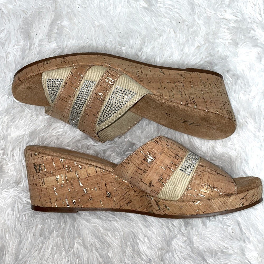 Midnight Velvet Wedge cork Sandals